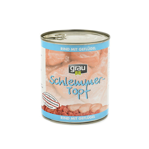 Hrana umeda pentru caini Grau cu vita si pasare 800g