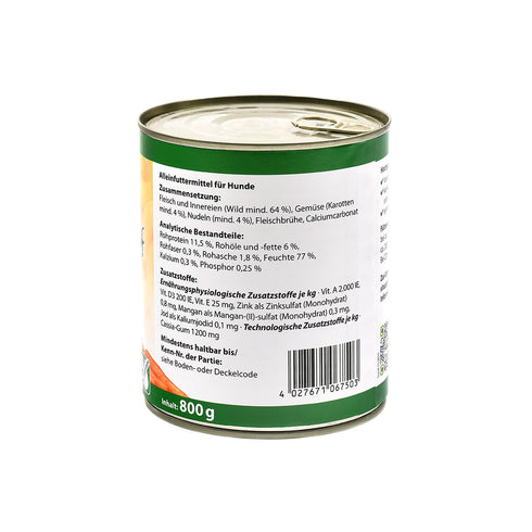 Hrana umeda pentru caini Grau cu vanat legume si taitei 800g