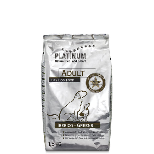 Hrana uscata pentru caini Platinum Adult cu porc iberic si verdeturi 1.5 kg