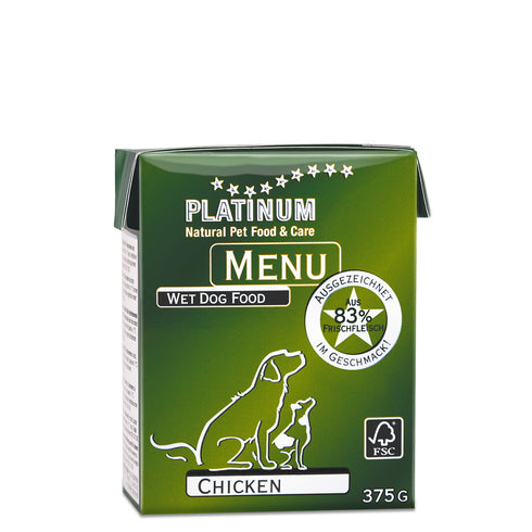 Hrana umeda pentru caini Platinum Adult Menu cu pui 375 g