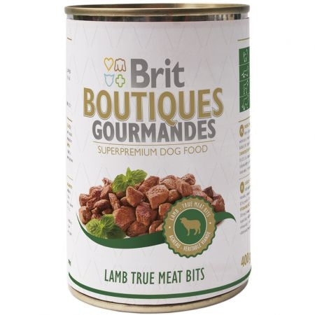 Hrana umeda pentru caini Brit Boutiques Gourmandes cu bucatele de miel in sos 400 g