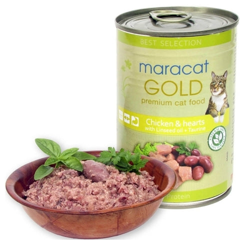 Hrana umeda pentru pisici Maracat Gold Duo Protein cu pui si inima de pui 400 g