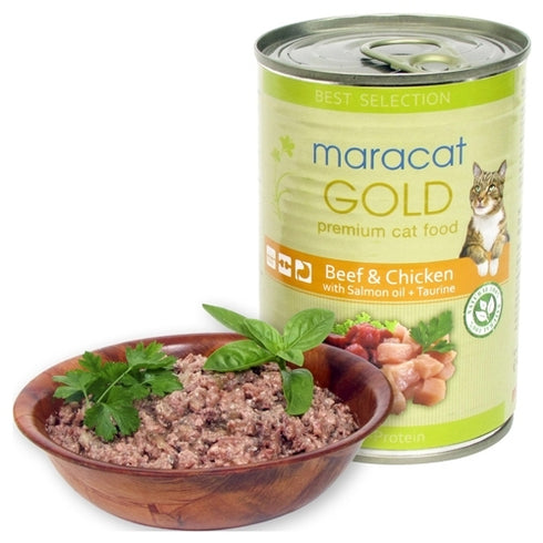 Hrana umeda pentru pisici Maracat Gold Duo Protein cu vita si pui 400 g