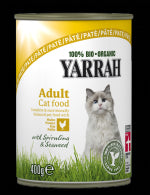 Hrana Umeda pentru Pisici Yarrah Bio Pui cu Spirulina si Alge 400g