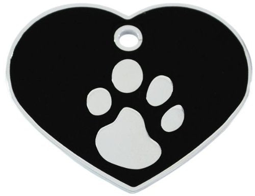 Medalion pentru caini Inima Labute Silver Black Imac S - Animax