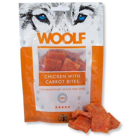 Recompensa caini Woolf Snack pui si morcov 100 gr