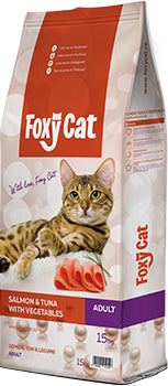 Hrana uscata pentru pisici Foxy Cat cu somon ton legume 15 kg