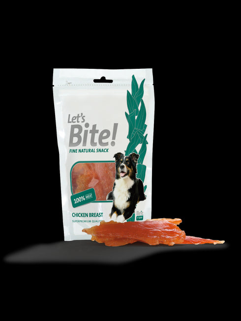Recompensa pentru caini Brit Let's Bite cu piept de pui 80 g