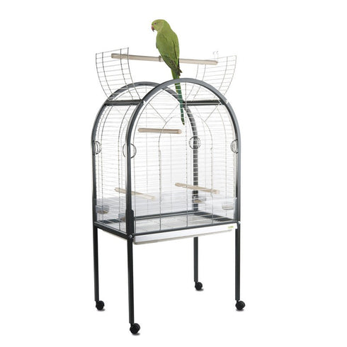 Colivie cu suport pentru pasari Amanda Rotunda Crom 85x54x155cm