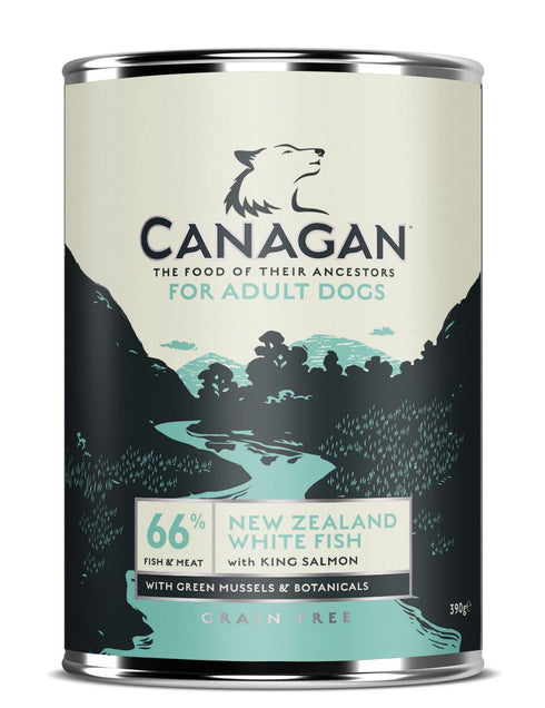 Hrana umeda pentru caini Canagan Dog Peste Alb si Somon 395gr