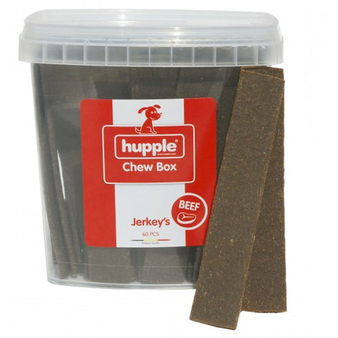 Recompensa pentru caini Hupple Chews Box Jerkeys Beef 60 buc-set