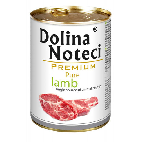 Hrana umeda pentru caini Dolina Noteci Premium Pure cu miel 400 g