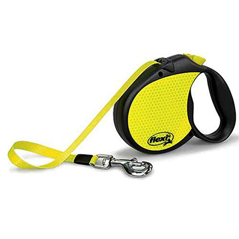 Lesa retractabila Flexi Neon Reflect Banda L 5M