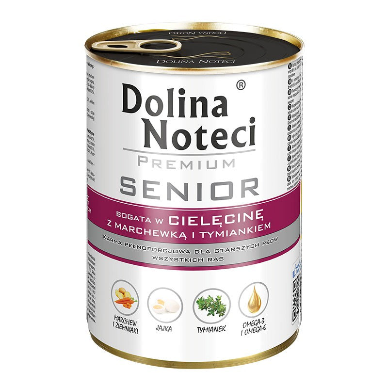 Hrana umeda pentru caini Dolina Noteci Senior cu vitel si morcov 400gr - Animax