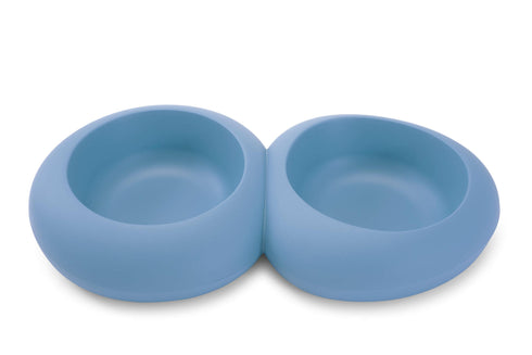 Castron albastru pentru caini Imac Ciotole Dublu 0.6 L