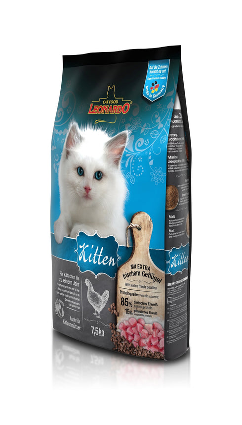Hrana uscata pentru pisici Leonardo Kitten cu pui 7.5 kg