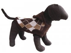 Haina Tricot cu Gluga Romb Maro XS