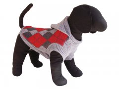 Haina tricot cu gluga pentru caini Romb M