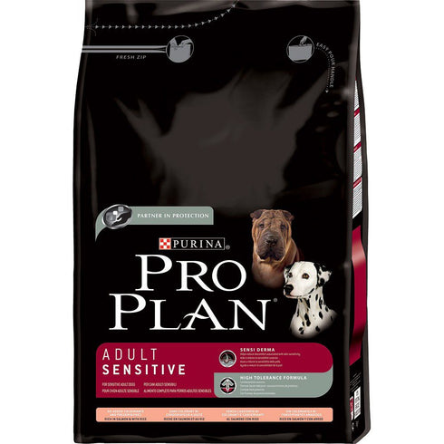 Hrana uscata pentru caini Pro Plan Adult Sensitive Somon si Orez 14 kg