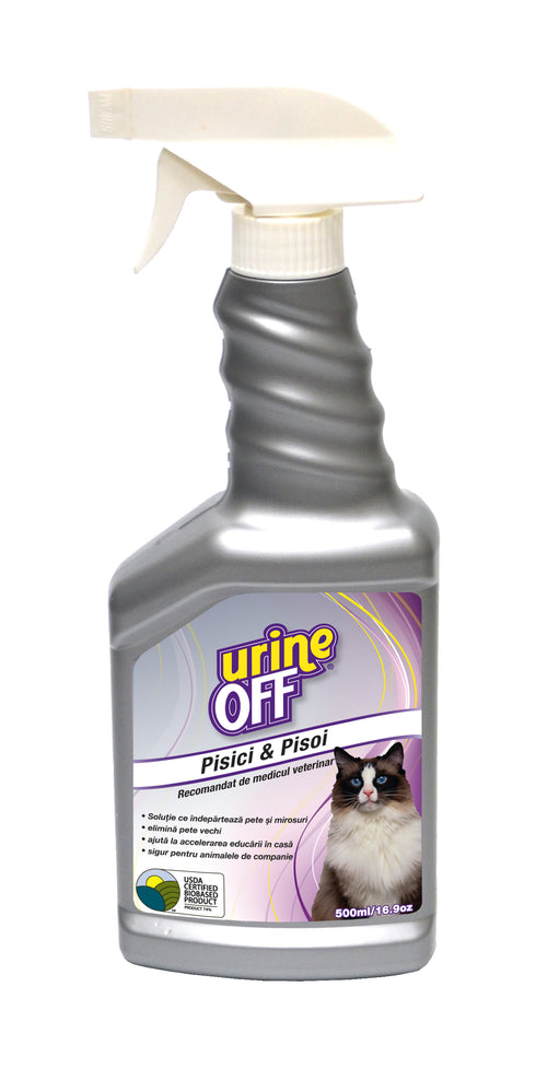 Solutie pentru indepartarea petelor si a mirosurilor Urine Off pisici 500 ml