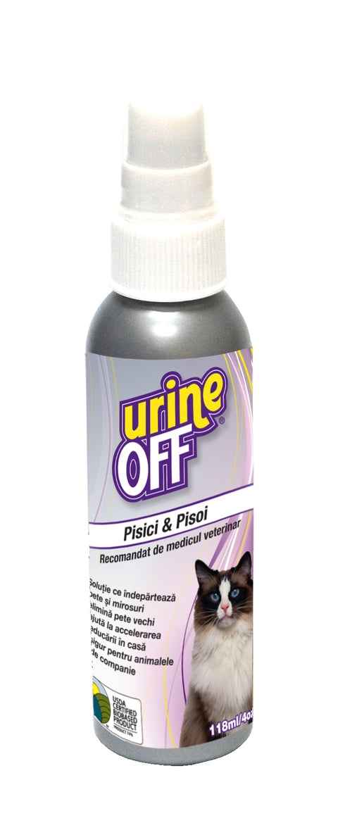 Solutie pentru pete si mirosuri Urine Off pentru pisici 118 ml