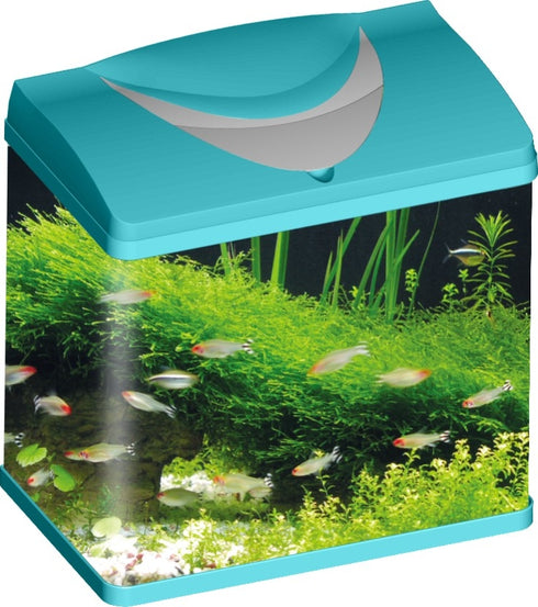 Acvariu albastru din sticla Hopar 23x17x25.5 cm