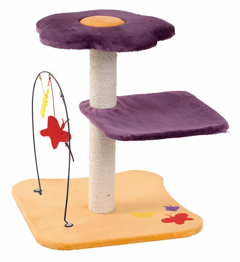 Ansamblu de joaca pentru pisici Belle Fleur violet si galben 59x59x72 cm