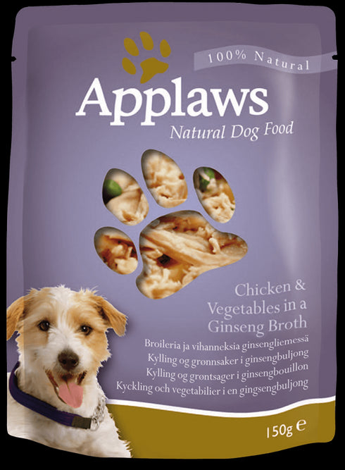 Hrana umeda pentru caini Applaws cu pui si ginseng 150 g
