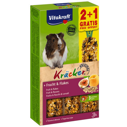 Baton pentru porcusori de Guineea Vitakraft Kracker Fructe 112gr +56gr Gratis