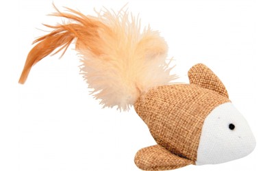 Jucarie pentru pisici, Peste Color Pene 7.5 cm