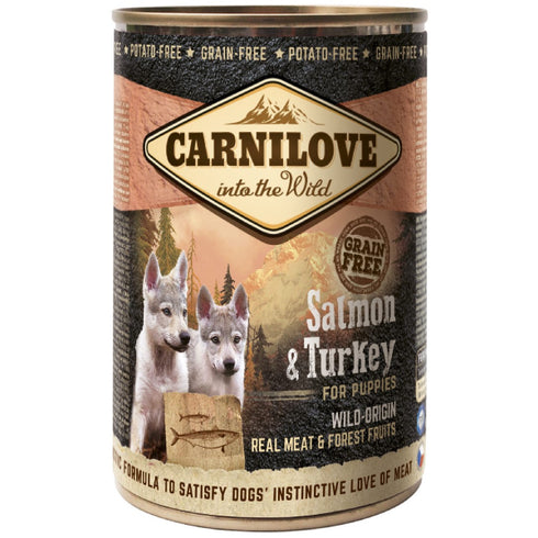 Hrana umeda pentru caini Carnilove Dog Puppy Somon&Curcan 400g