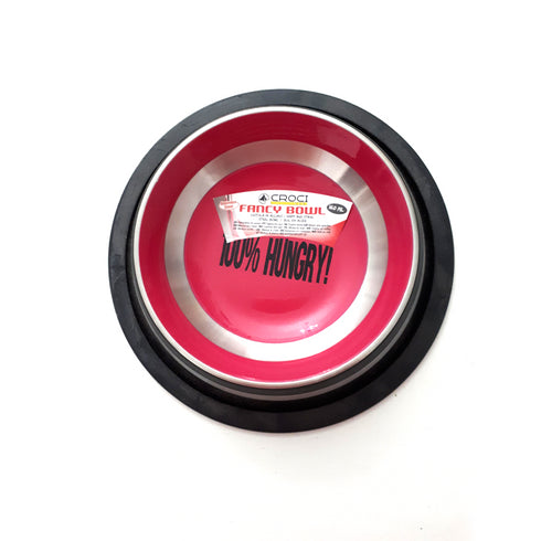 Castron din inox pentru pisici Fancy Fucsi 160ml-10cm