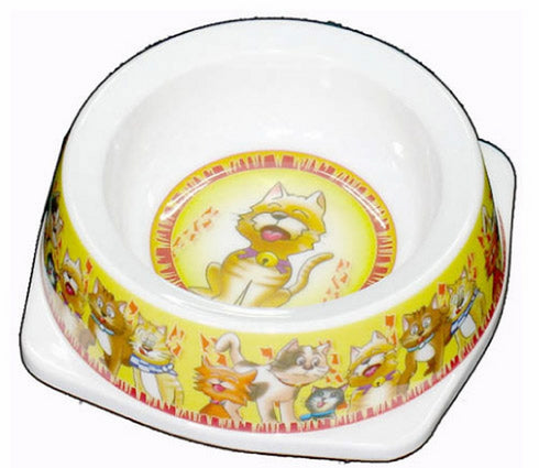 Castron galben din melamina pentru pisici 150 ml