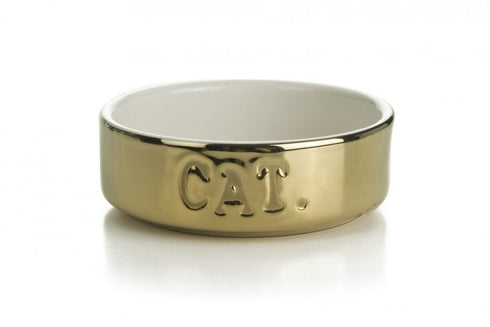Castron din ceramica pentru pisici Beeztees Gold 11.5 X 4 cm