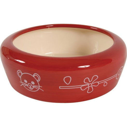 Castron rosu din ceramica pentru rozatoare Zolux 150 ml