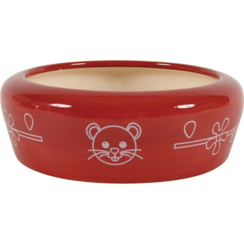 Castron rosu din ceramica pentru rozatoare Zolux 150 ml