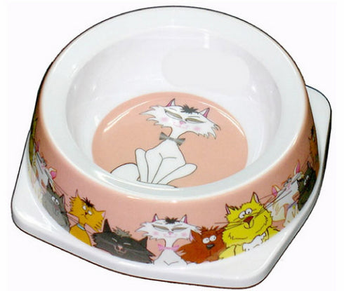 Castron roz din melamina pentru pisici 150 ml