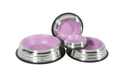 Castron din inox antiderapant Zoolux Roz 225ml