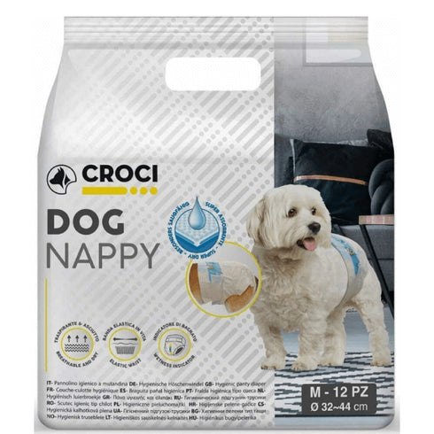 Chiloti pentru caini Croci M 12 buc-set