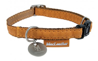 Zgarda pentru caini Macleather Galbena 10 mm