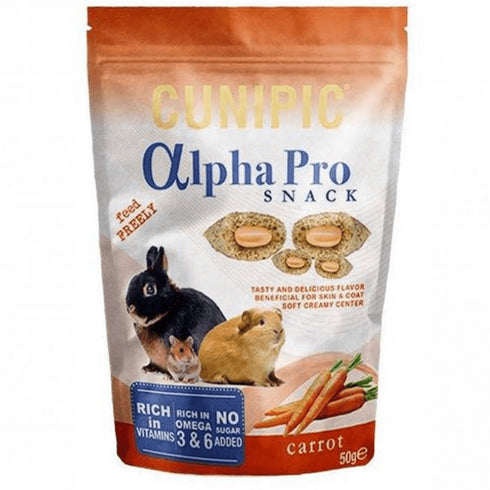 Perne umplute cu morcov crocante CUNIPIC ALPHA PRO SNACK CARROT 50G