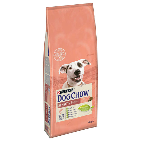 Hrana uscata pentru caini Purina Dog Chow Sensitive cu somon si orez 14 kg