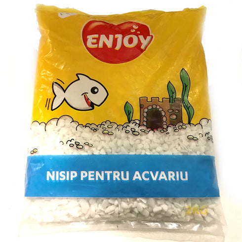 Nisip pentru acvariu Enjoy cristale albe 5X10 mm, 2kg