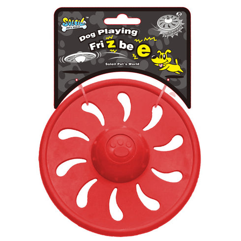 Jucarie pentru caini Soleil Frisbee rosu 15 cm