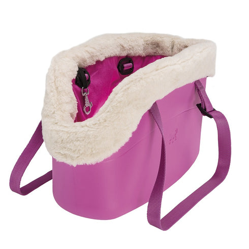 Geanta de transport pentru caini si pisici With Me Winter Pink 43.5 x 21.5 x 27cm