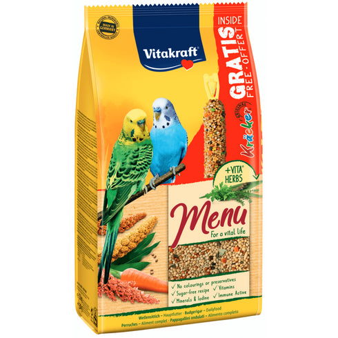 Hrana pentru perusi Vitakraft Menu 1kg + Baton 30g Gratis