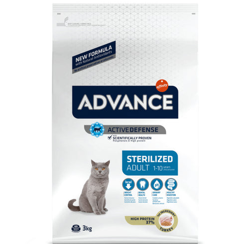 Hrana pentru pisici Advance Cat Sterilized Curcan 3 kg