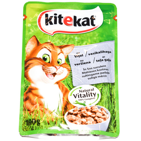 Hrana pentru pisici Kitekat Vitel 100g
