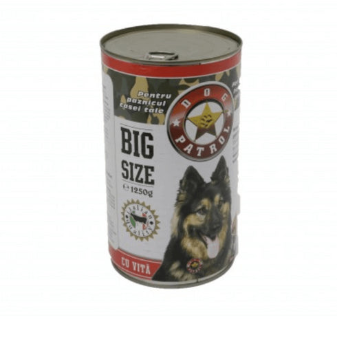 Hrana umeda pentru caini Dog Patrol cu vita 1240 g