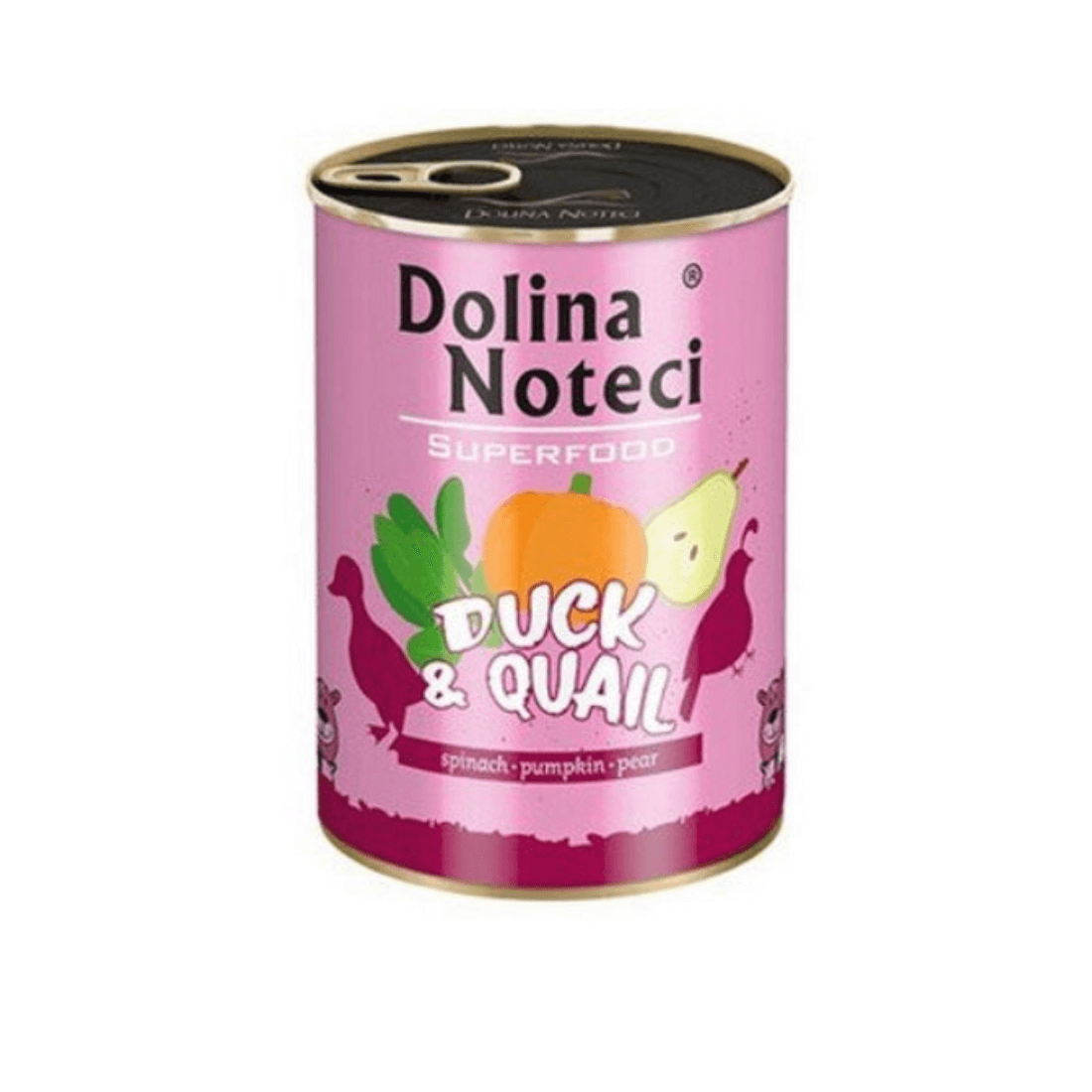 Hrana umeda pentru caini Dolina Noteci Superfood Rata-Prepelita 400gr - Animax